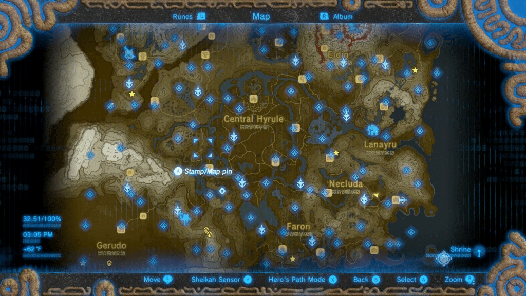 The Legend of Zelda: Breath of the Wild Eldin Region Map Map for