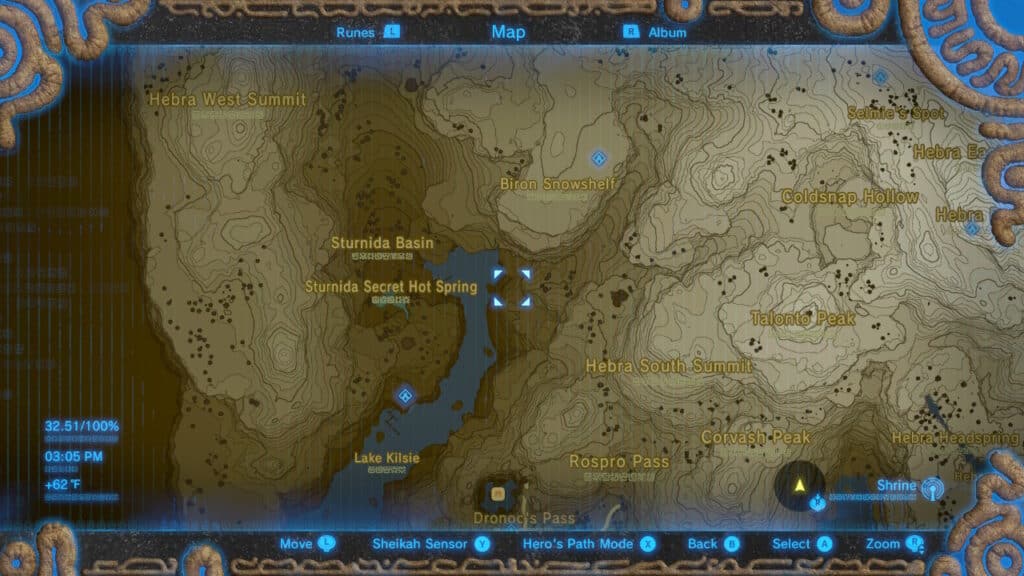 The Legend of Zelda: Breath of the Wild map shows a path to every